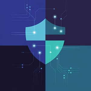 Symbolic illustration of AI powered cyber defense.