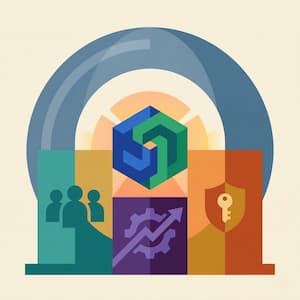 Symbolic representation of AI safety and security.