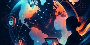 Symbolic representation of AI-empowered global risk management.