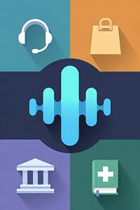 Illustration of industries that can benefit from voice-enabled AI.