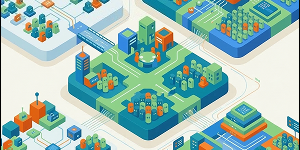 Symbolic representation of an organized network of AI agents.