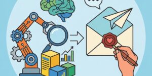 Color block infographic style cover image for an article about personalizing email outreach.