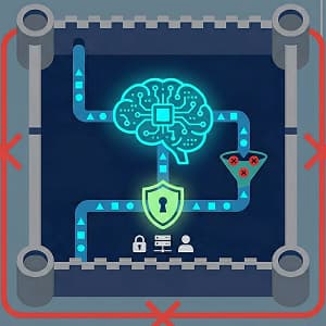 Illustration of AI security in an on-premise environment.