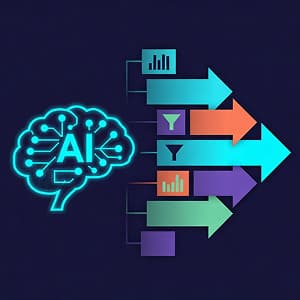 Illustration of AI generating actionable analytics.