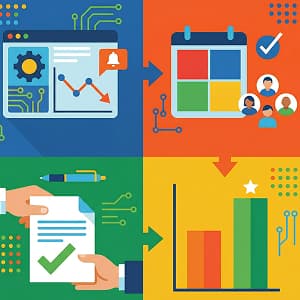 Illustration of the steps involved in an AI enabled content refresh system.