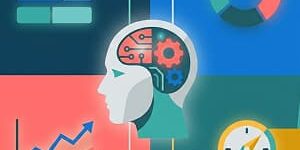 Symbolic representation of AI helping with competitor content auditing.