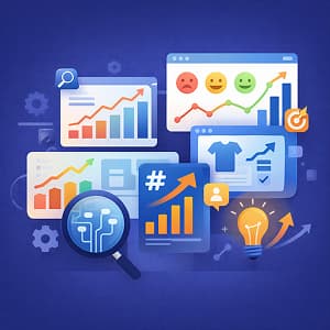 Illustration of the different tools powering predictive social listening.