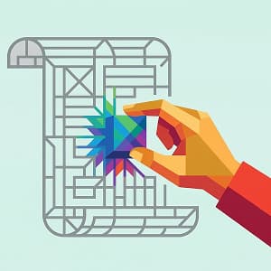 Symbolic representation of using E-E-A-T to optimize AI assisted content.