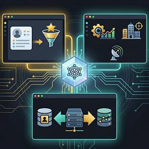 Illustration of platforms with different AI lead scoring capabilities.