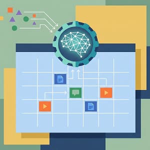Illustration of an AI-assisted content calendar.