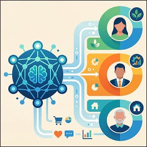 Illustration of using AI to generate and refine customer personas.