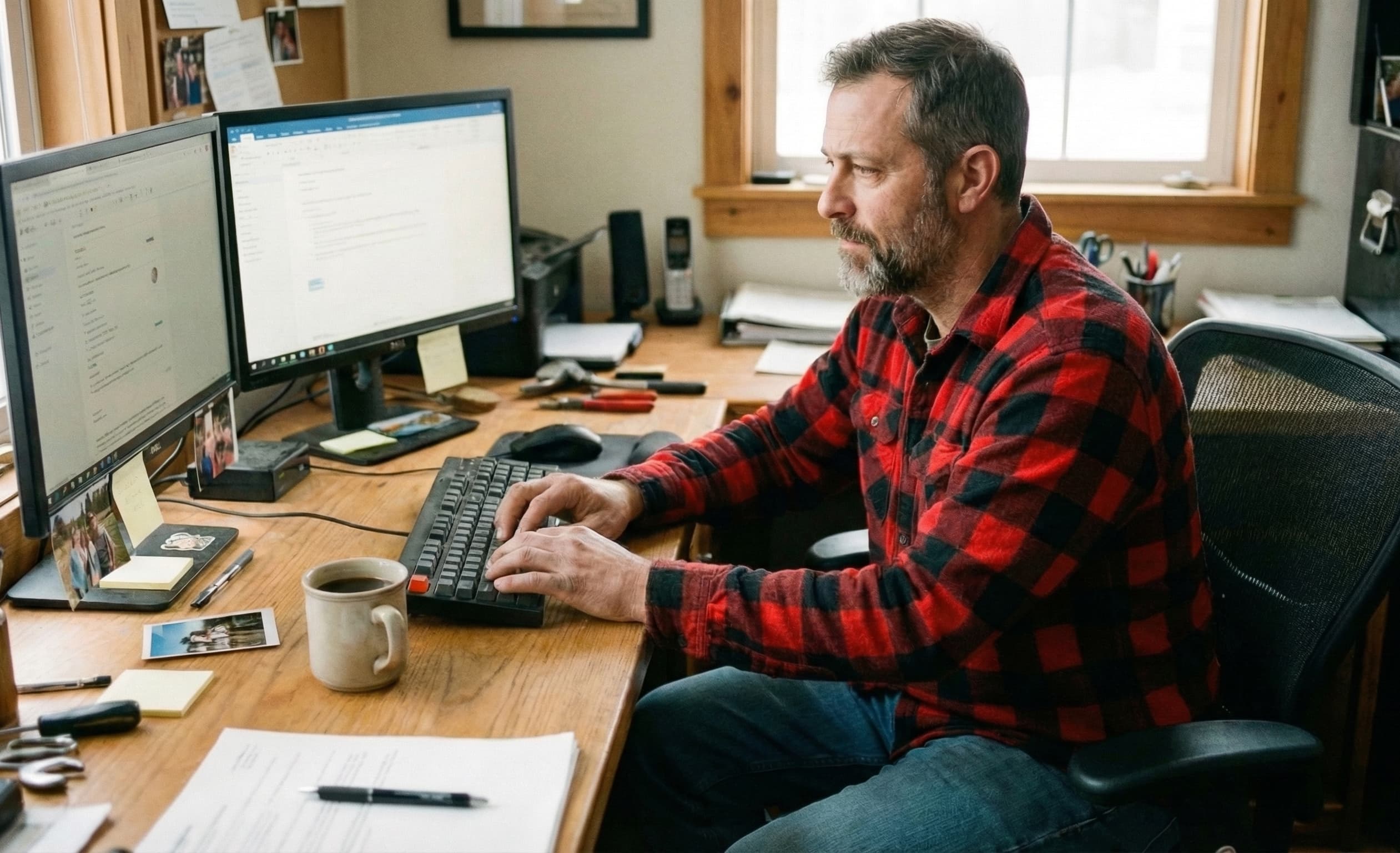 An office worker at their computer.