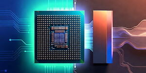 Illustration of an AI chip.