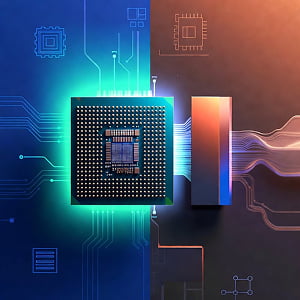 Illustration of an AI chip.