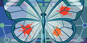 Illustration of a butterfly with glass wings, symbolic of Anthropic's Project Glasswing.