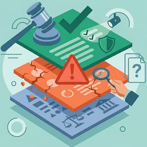 Illustration of the legal and compliance risks of AI generated content.