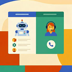 Illustration of customer support transparency with regard to the use of chatbots.