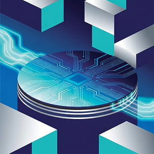 Illustration of an AI chip.